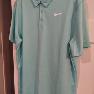 Mens XL Aqua Blue Standard Fit NIKE Golf Shirt BNWT